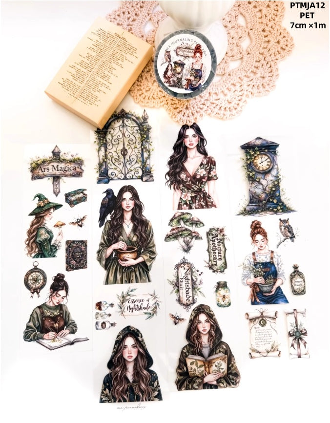 Ma.Journaling Dark Night ( European and American girls ,Hallowmas ) 12 Styles LOOPS
