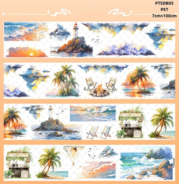 San Du Wen Chuang B(Ground ,Steps ,Cannes estate ,Sunset at the seaside ,Seascape ,shell,dolphin ,jellyfish ,Spend vacation by sea ) 7 Styles LOOPS