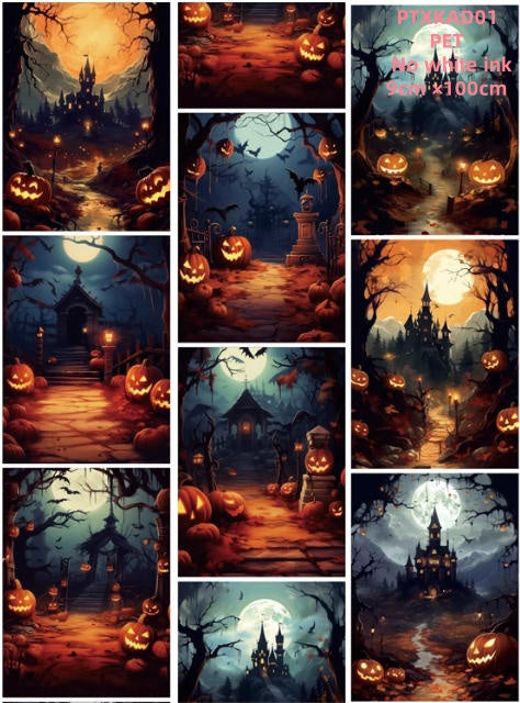 Xiao Ke Ai D1 No white ink ( Halloween Background ) 4 Styles LOOPS