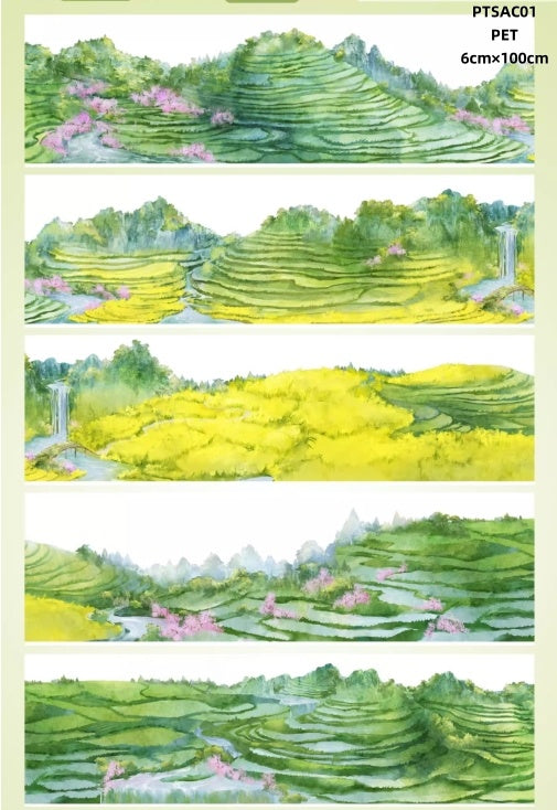 Shi An Jia C(Terraced fields ,Country ,Rape flower ,Mountain and flower water ,Field animals ,earthworm,tortoise,butterfly,frog) 8 Styles LOOPS