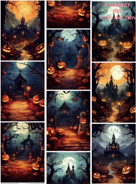 Xiao Ke Ai E1 White ink ( Halloween Background ) 2 Styles LOOPS