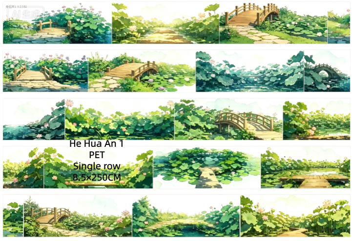 Limited Edition《Zhai Mao Ju 》Lotus,Lotus lined bank,lotus pond (Loop)