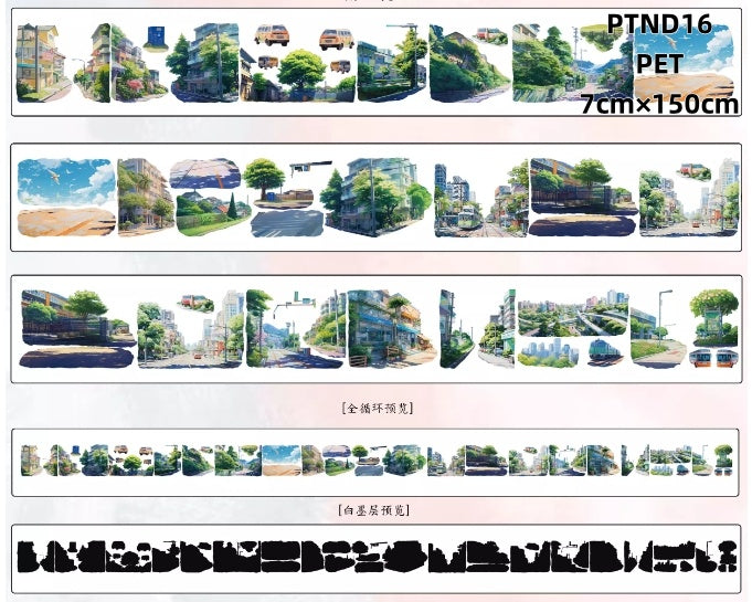 Nai Dong 3~4 Acient Shops / Ctiy Views   Pet Tapes ( 9 Styles ) LOOPS