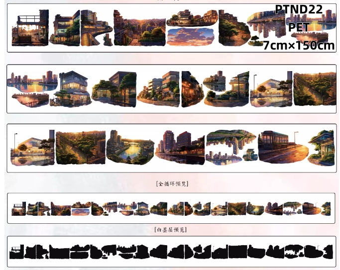 Nai Dong 3~4 Acient Shops / Ctiy Views   Pet Tapes ( 9 Styles ) LOOPS
