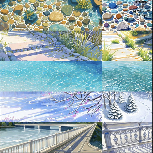 Ning Ren Ren B (Building and scenery stikers ) 7 Styles LOOPS