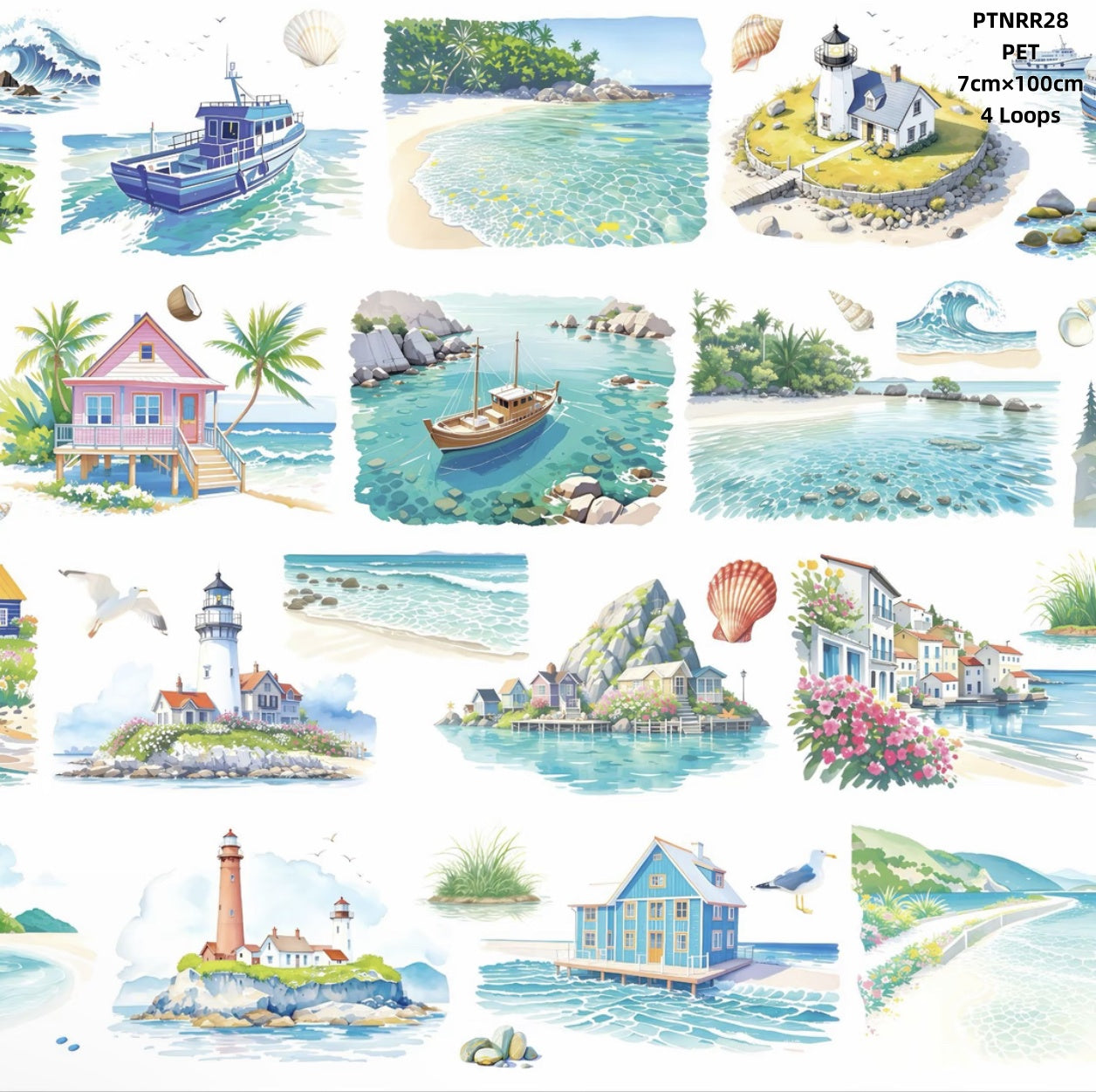 Ning Ren Ren B (Building and scenery stikers ) 7 Styles LOOPS