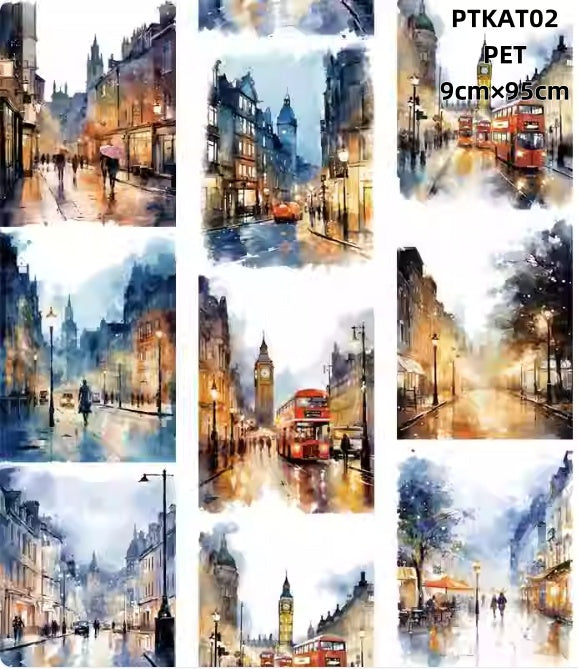 Xiao Ke Ai T ( Nostalgia , Retro architecture ,Night scene ） 2 Styles LOOPS