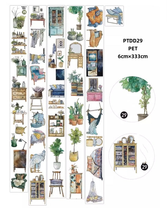 Ding Ding 4 ( winter scenery  ,butterfly ,furniture ,flowerpot ,spring scenery ) 4Styles LOOPS