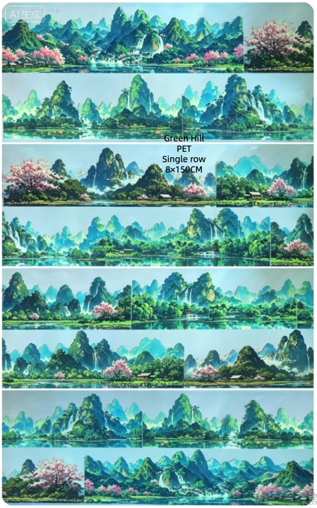 Limited Edition《Zhai Mao Ju 》Big stone and Flowering shrubs,green hill (Loop)