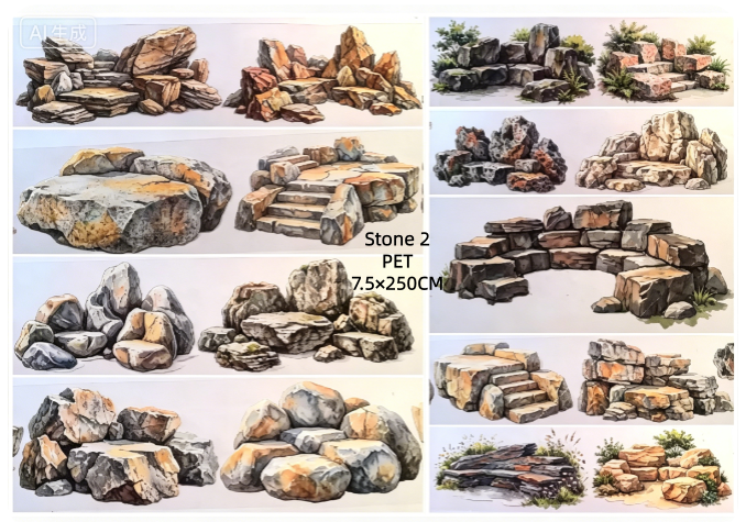 Limited Edition《Zhai Mao Ju 》Stone ,Landscape and idyll (Loop)