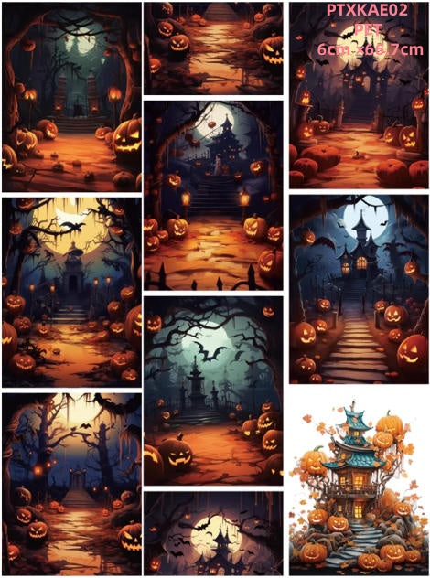 Xiao Ke Ai E1 White ink ( Halloween Background ) 2 Styles LOOPS