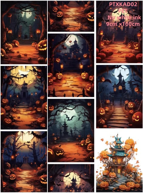 Xiao Ke Ai D1 No white ink ( Halloween Background ) 4 Styles LOOPS