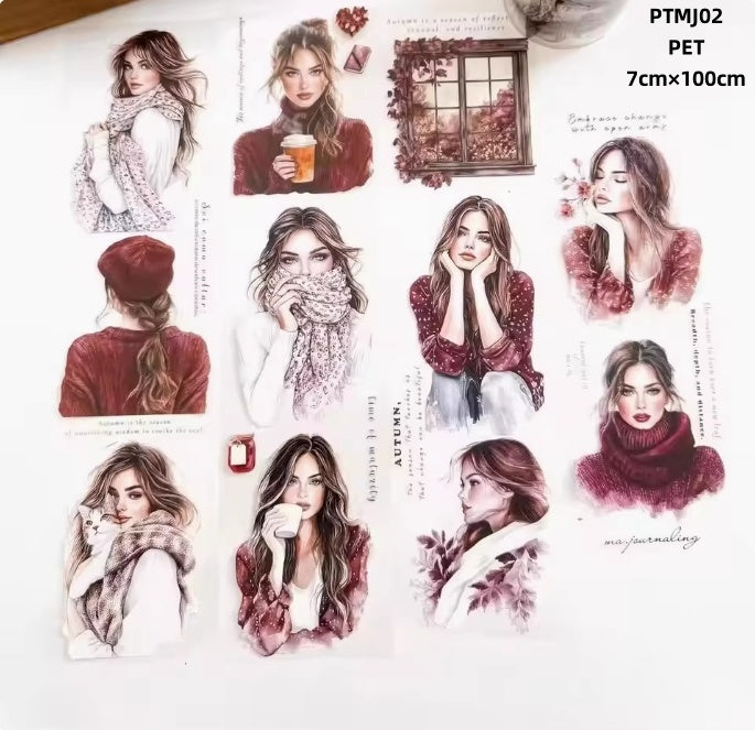 Ma.Journaling Small Town Folks ( European and American girls ) 11 Styles LOOPS