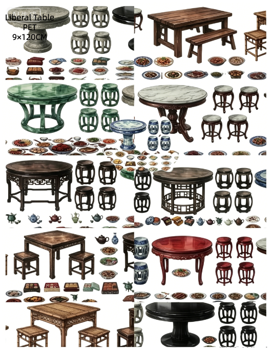 Limited Edition《Zhai Mao Ju 》Ancient furniture,Liberal table (Loop)