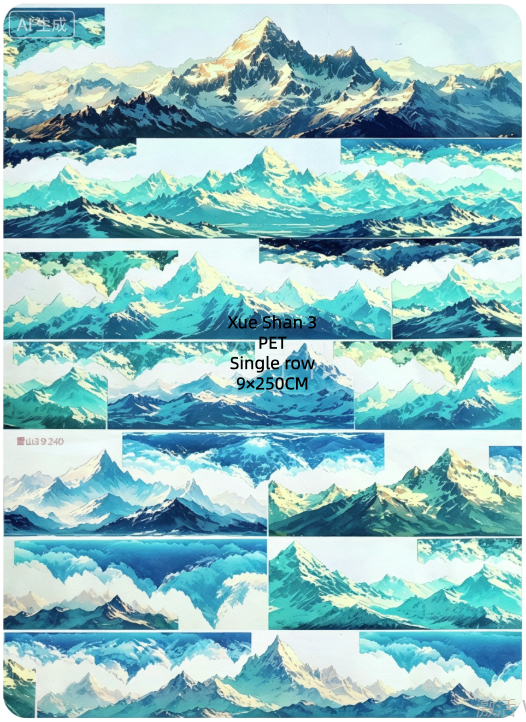 Limited Edition《Zhai Mao Ju 》Ancient-style landscapes,Snow-capped mountains,Glitttering gold mountains (Loop)