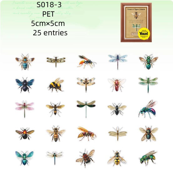 S018-Have a nice day  ( Insect Specimen Sticker ) 4 Styles
