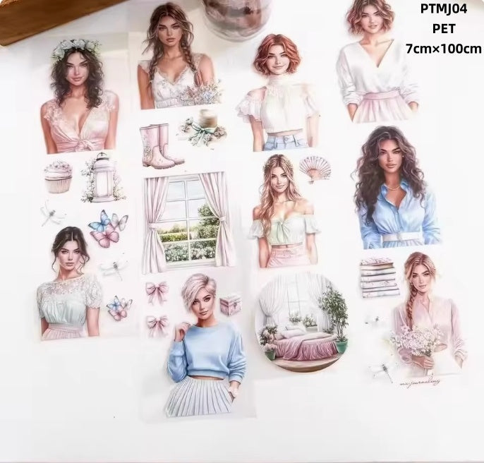 Ma.Journaling Small Town Folks ( European and American girls ) 11 Styles LOOPS