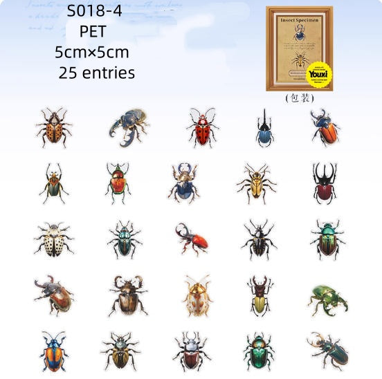 S018-Have a nice day  ( Insect Specimen Sticker ) 4 Styles