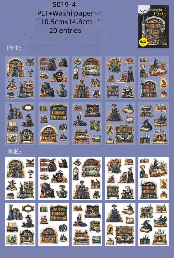 S019-Have a nice day ( Midnight Party Sticker ) 4 Styles Pet+Washi paper