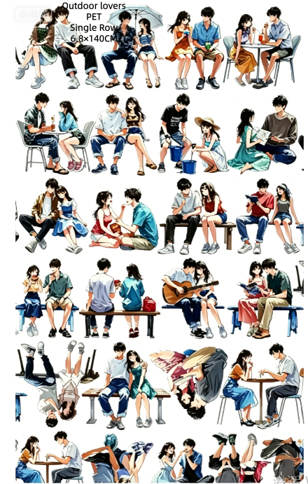 Limited Edition《Zhai Mao Ju 》Modern figures ,Boy and Girl ( Loop )