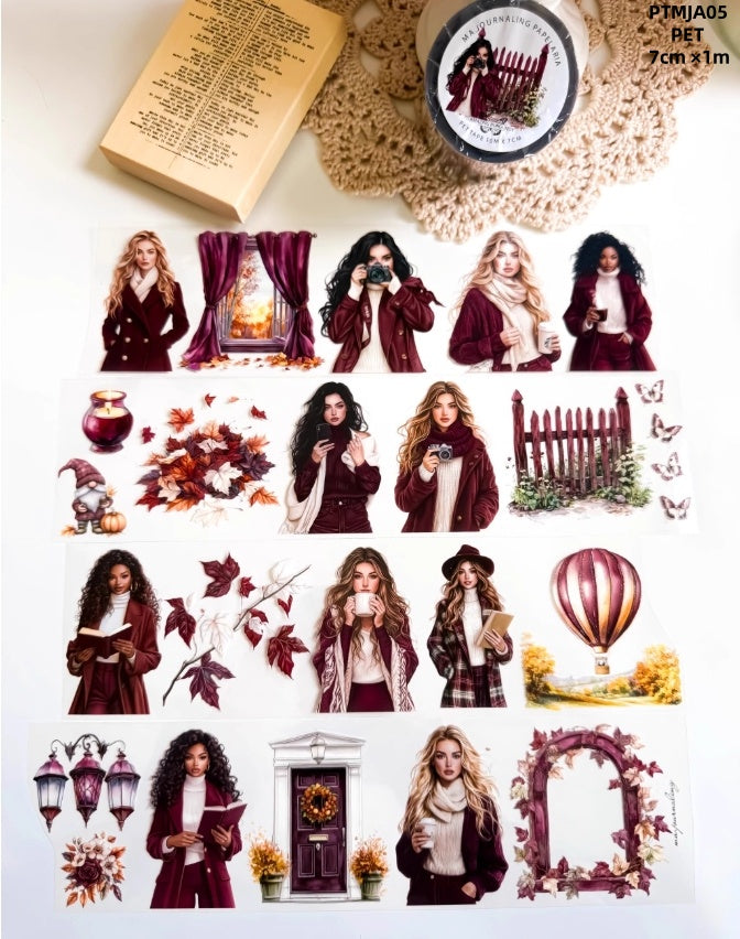 Ma.Journaling Dark Night ( European and American girls ,Hallowmas ) 12 Styles LOOPS