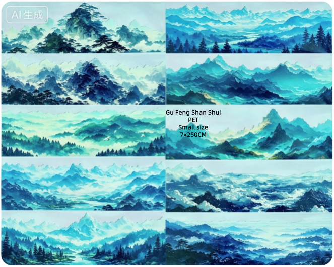 Limited Edition《Zhai Mao Ju 》Ancient-style landscapes,Snow-capped mountains,Glitttering gold mountains (Loop)