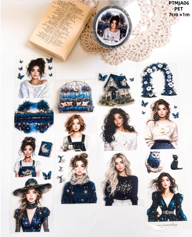 Ma.Journaling Dark Night ( European and American girls ,Hallowmas ) 12 Styles LOOPS