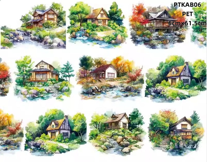 Xiao Ke Ai B ( Log cabin , Rivulet ,Ravine steam  )8 Styles LOOPS
