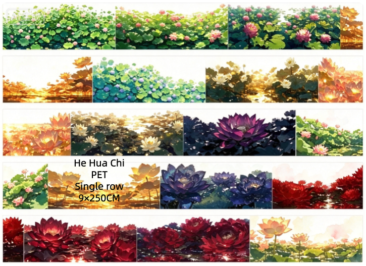 Limited Edition《Zhai Mao Ju 》Lotus,Lotus lined bank,lotus pond (Loop)
