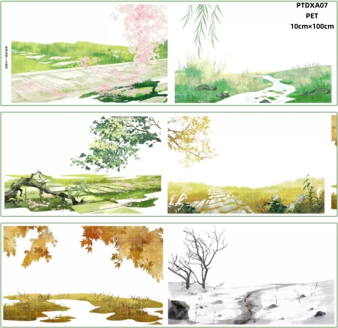 Da Xiang Jun A(Clouds ,Fence , Road ,Bridge ,Autumn scenery ,Log cabin )8 Styles LOOPS