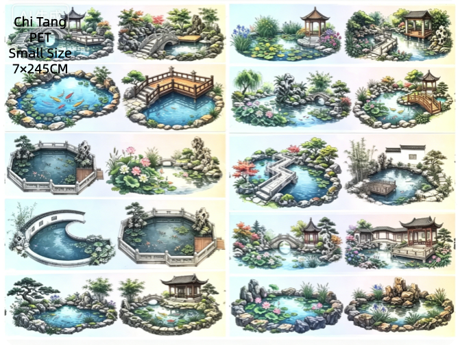 Limited Edition《Zhai Mao Ju 》Waterfall ,Journey of wanderlust and Ancient style pond (Loop)