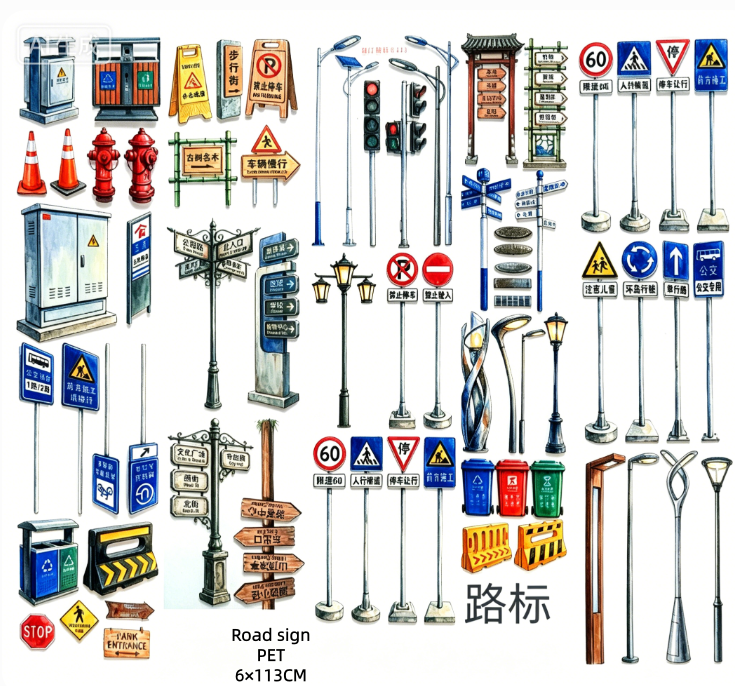 Limited Edition《Zhai Mao Ju 》Transportation vehicls,Road signs,street lamps (Loop)