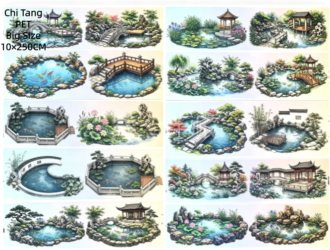 Limited Edition《Zhai Mao Ju 》Waterfall ,Journey of wanderlust and Ancient style pond (Loop)