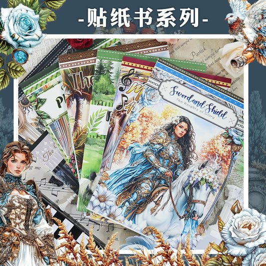 ST-B-22 new retro character sticker book art garbage hand account material pet creative decoration collage landscaping sticker book