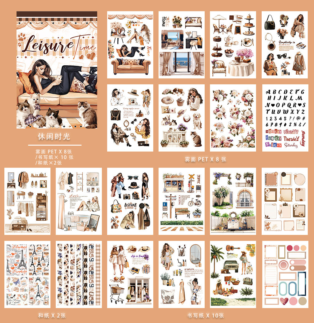 ST-B-12New PET precut-Vintage sticker book--01
