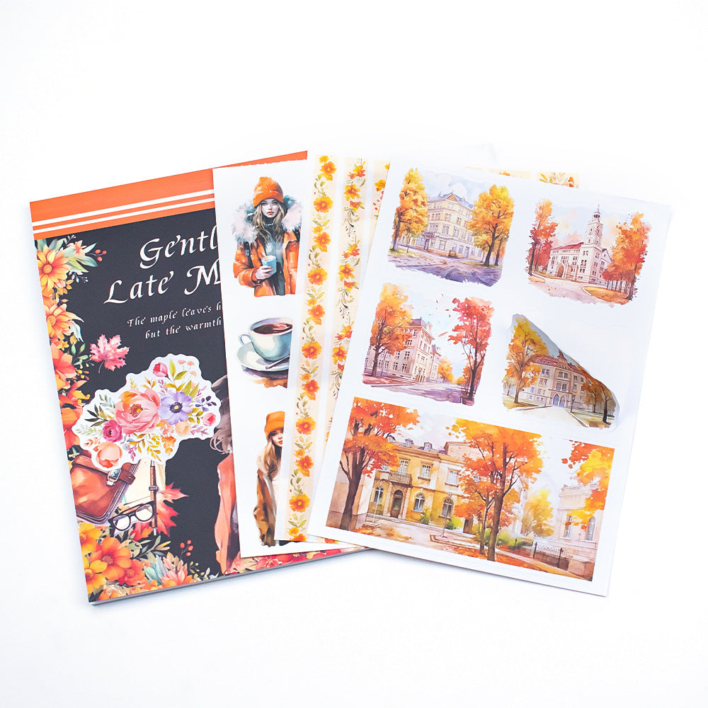 ST-B-15Retro Character Handbook l PET Decoration precut Sticker Book
