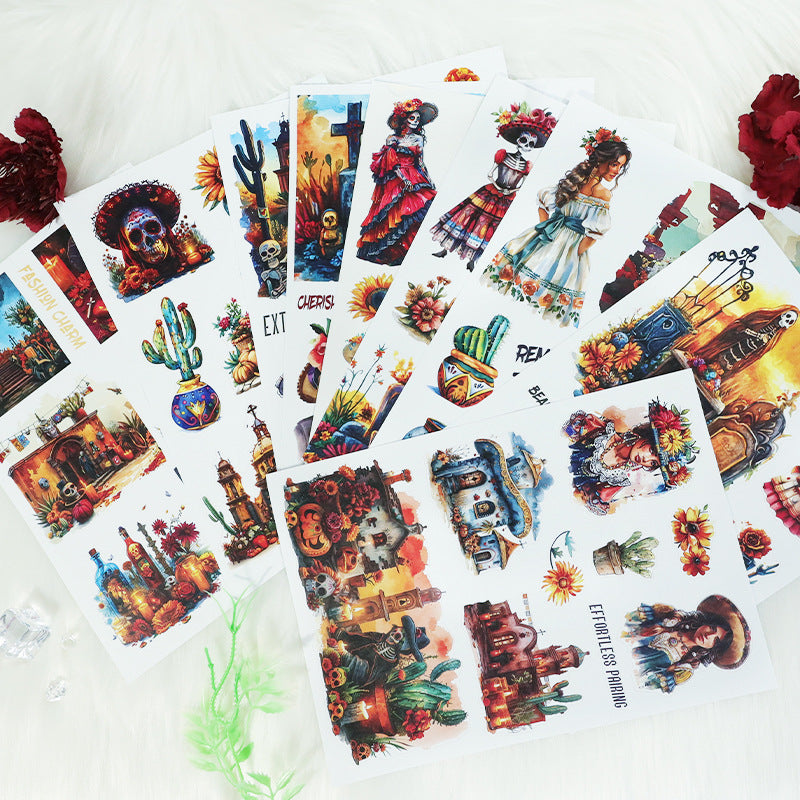 ST-B-19Halloween undead carnival decoration tattoo sticker luminous sticker hand account material pet free cutting sticker book