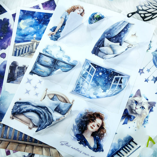 ST-B-20 New Hand Account Creative Sticker Book Ice and Snow World Scenic Character Material Decoration Cut Free Writing Sticker Book