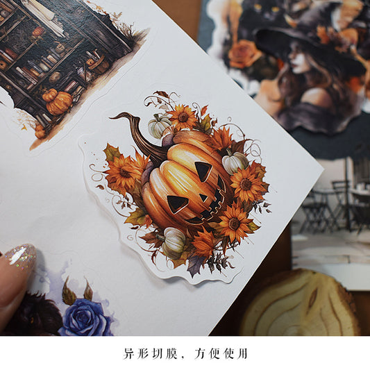ST-B-18Christmas cross-border die-cutting  retro characters handbook  PET sticker book