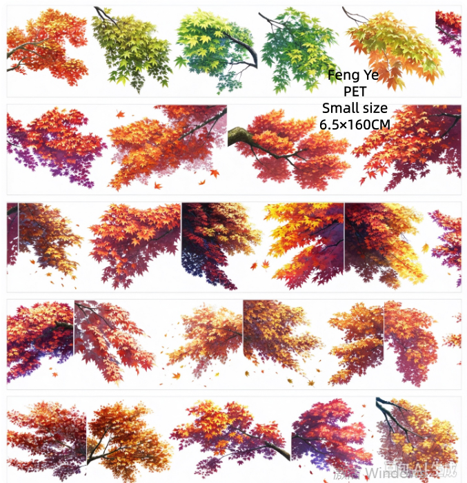 Limited Edition《Zhai Mao Ju 》Flower branches,Maple leaf (Loop)